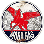 Mobile Esso Red Rose Beeline Motor Oil Gasonline Round Metal Tin Signs Garage Gas Oil Station Bar Cafe Man Cave Retro Wall Decor - Grand Goldman