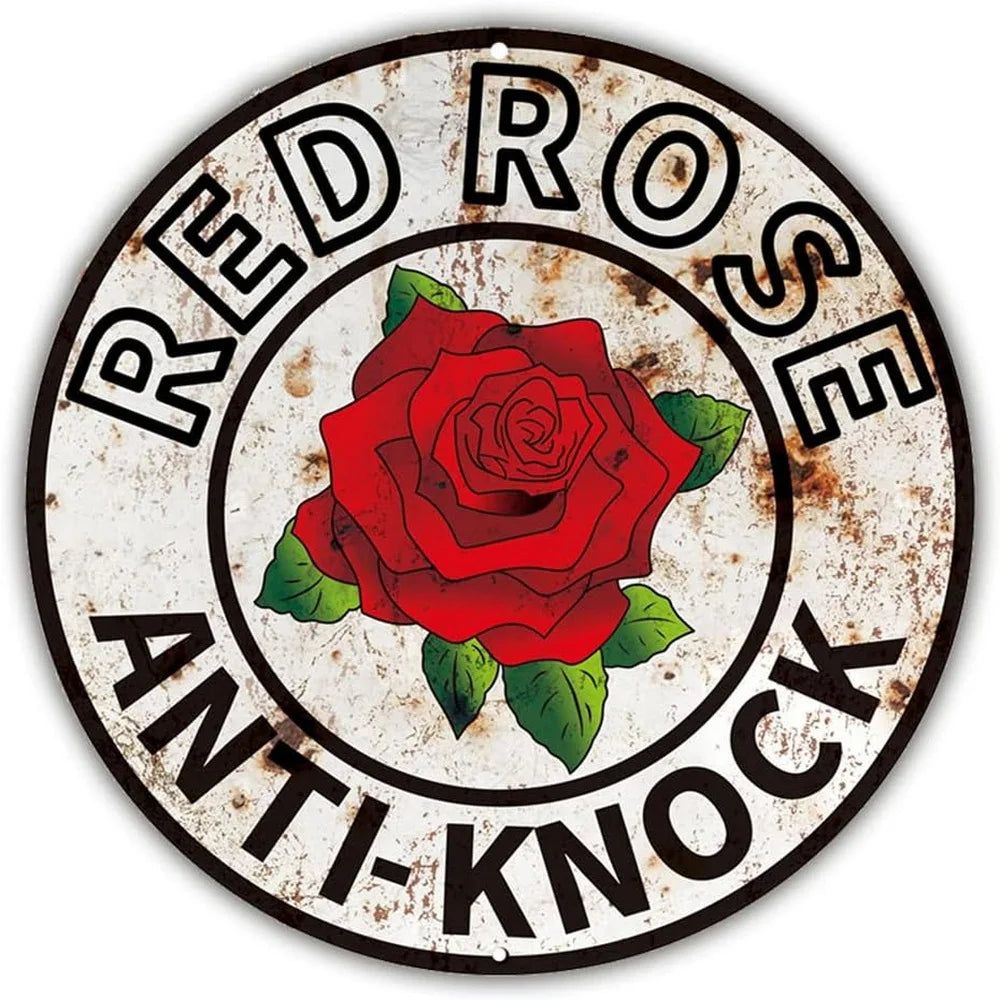 Mobile Esso Red Rose Beeline Motor Oil Gasonline Round Metal Tin Signs Garage Gas Oil Station Bar Cafe Man Cave Retro Wall Decor - Grand Goldman