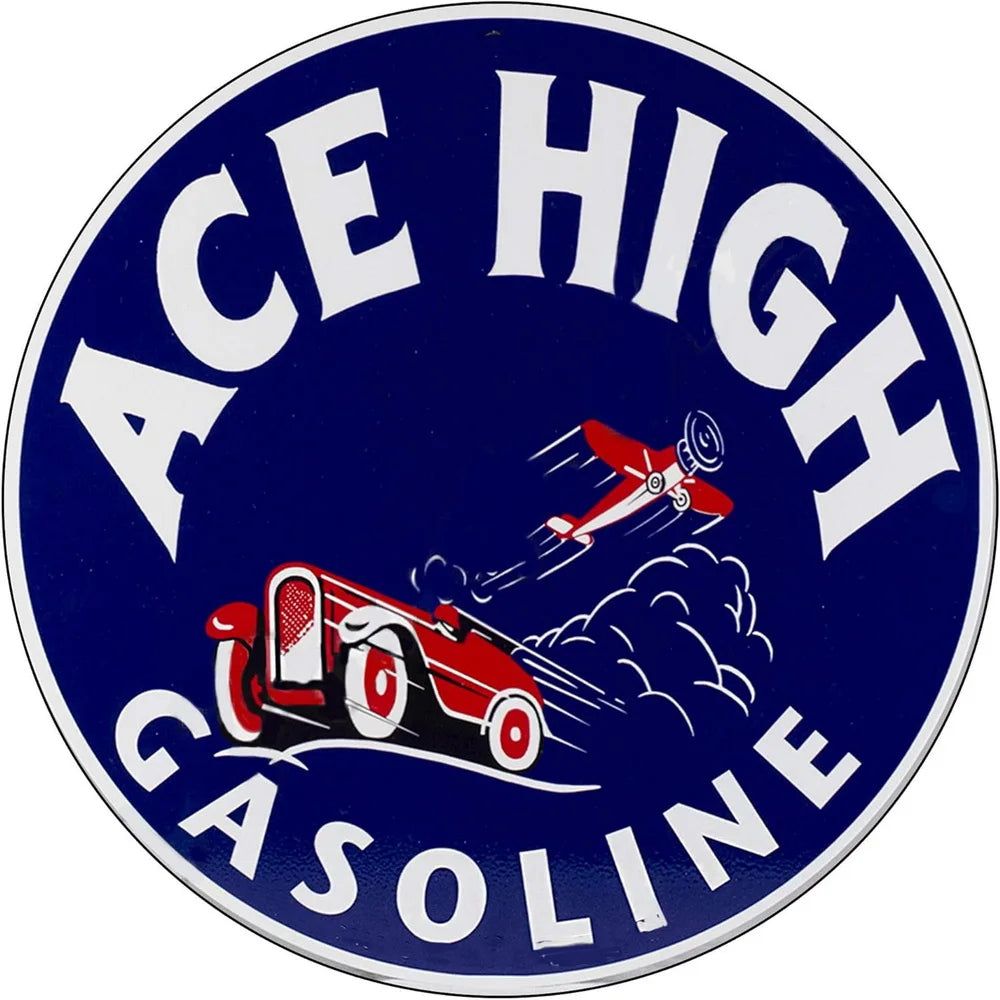 Mobile Esso Red Rose Beeline Motor Oil Gasonline Round Metal Tin Signs Garage Gas Oil Station Bar Cafe Man Cave Retro Wall Decor - Grand Goldman