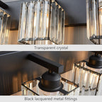 Modern Bathroom Vanity Light 4-Lights Modern Black Crystal Bathroom Wall Light Bathroom Vanity Light Fixtures - Grand Goldman