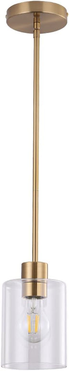 Modern Black Farmhouse Clear Glass Cylinder Pendant Light Fixture,Island Lights for Kitchen,Mini Pendant Lighting for Kitchen Island Decor - 4.75 Inch Shade 58 Inch Cord (Black 2 Pack) - Grand Goldman