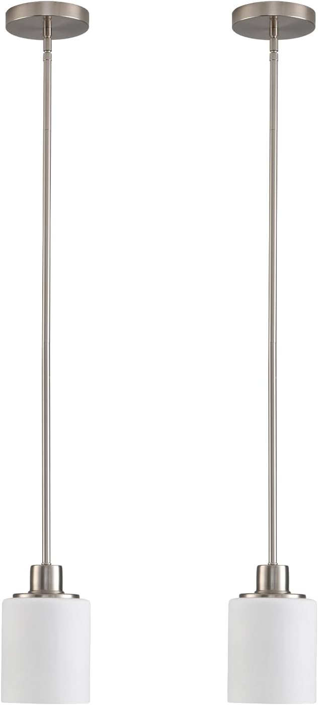 Modern Black Farmhouse Clear Glass Cylinder Pendant Light Fixture,Island Lights for Kitchen,Mini Pendant Lighting for Kitchen Island Decor - 4.75 Inch Shade 58 Inch Cord (Black 2 Pack) - Grand Goldman