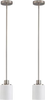 Modern Black Farmhouse Clear Glass Cylinder Pendant Light Fixture,Island Lights for Kitchen,Mini Pendant Lighting for Kitchen Island Decor - 4.75 Inch Shade 58 Inch Cord (Black 2 Pack) - Grand Goldman