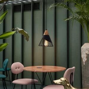 Modern Black Pendant Light Over Kitchen Island, Adjustable Wood Hanging Light Fixture,Industrial Pendant Lighting for Dining Room,Living Room,Bedroom,Hallway,Kitchen,Bar - Grand Goldman