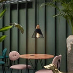 Modern Black Pendant Light Over Kitchen Island, Adjustable Wood Hanging Light Fixture,Industrial Pendant Lighting for Dining Room,Living Room,Bedroom,Hallway,Kitchen,Bar - Grand Goldman