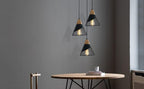 Modern Black Pendant Light Over Kitchen Island, Adjustable Wood Hanging Light Fixture,Industrial Pendant Lighting for Dining Room,Living Room,Bedroom,Hallway,Kitchen,Bar - Grand Goldman