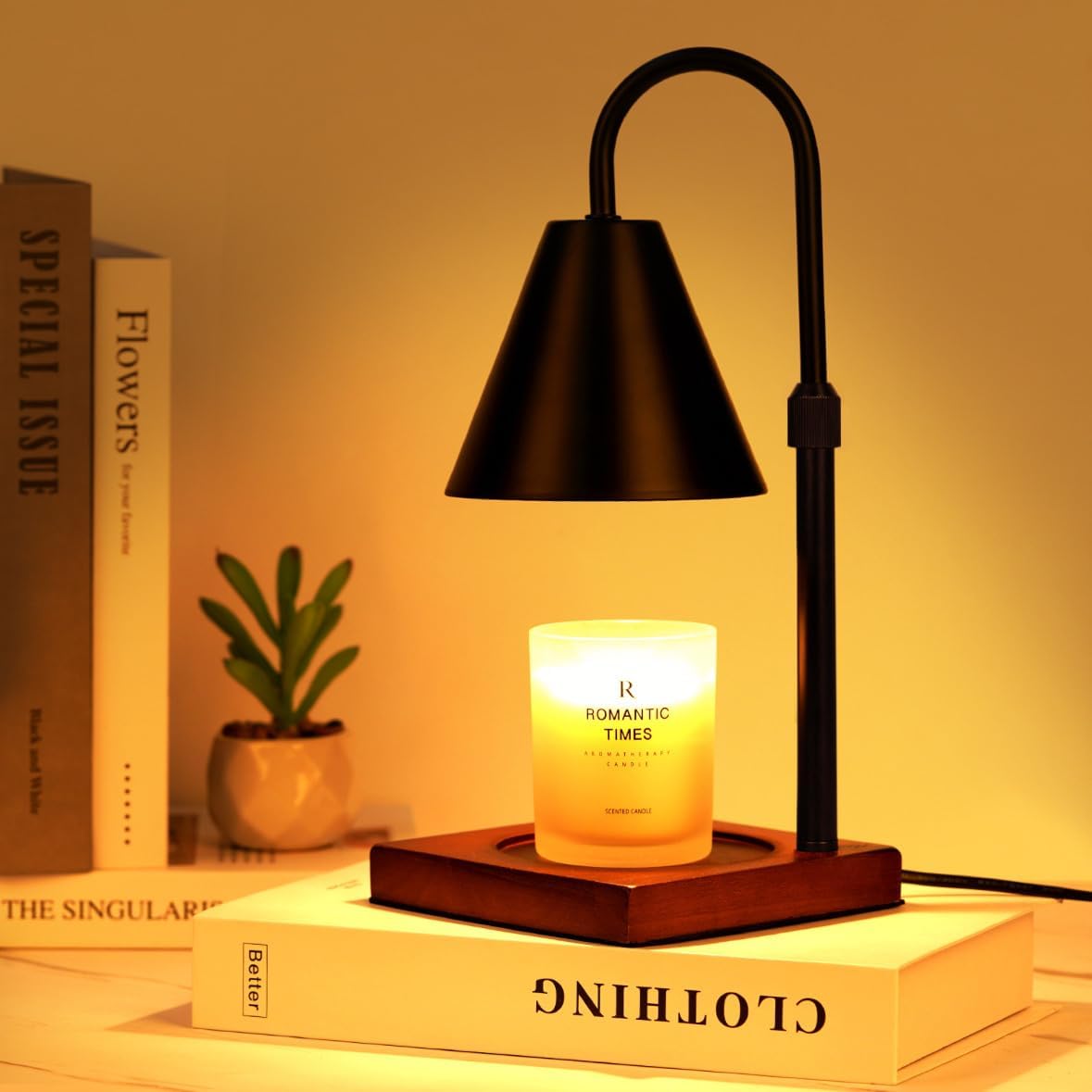 Modern Candle Warmer Lamp with Timer, Adjustable Dimmable Candle Lamp Warmer, Women Gifts for Christmas Xmas, Black Lamp Warmer Gifts for Mom, Men Candle Lamp, Home Decor for Bedroom Living Room Decor - Grand Goldman