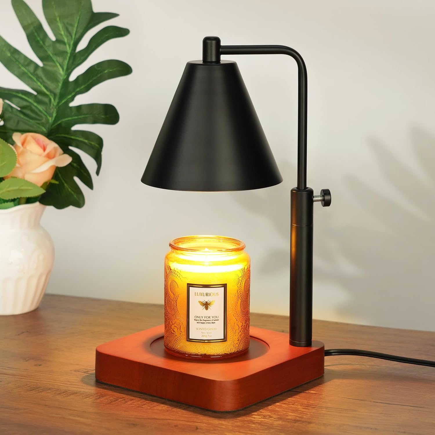 Modern Candle Warmer Lamp with Timer, Adjustable Dimmable Candle Lamp Warmer, Women Gifts for Christmas Xmas, Black Lamp Warmer Gifts for Mom, Men Candle Lamp, Home Decor for Bedroom Living Room Decor - Grand Goldman