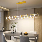 Modern Ceiling Chandelier Light, Acrylic Anti Flicker Pendant Lamp with Remote Control Dimmable 3 Color Mode & Brightness (Warm Cool Neutral Light) for Kitchen Bar Walnut - Grand Goldman