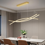 Modern Ceiling Chandelier Light, Acrylic Anti Flicker Pendant Lamp with Remote Control Dimmable 3 Color Mode & Brightness (Warm Cool Neutral Light) for Kitchen Bar Walnut - Grand Goldman
