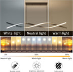 Modern Ceiling Chandelier Light, Acrylic Anti Flicker Pendant Lamp with Remote Control Dimmable 3 Color Mode & Brightness (Warm Cool Neutral Light) for Kitchen Bar Walnut - Grand Goldman