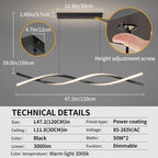 Modern Ceiling Chandelier Light, Acrylic Anti Flicker Pendant Lamp with Remote Control Dimmable 3 Color Mode & Brightness (Warm Cool Neutral Light) for Kitchen Bar Walnut - Grand Goldman