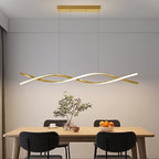 Modern Ceiling Chandelier Light, Acrylic Anti Flicker Pendant Lamp with Remote Control Dimmable 3 Color Mode & Brightness (Warm Cool Neutral Light) for Kitchen Bar Walnut - Grand Goldman