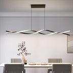 Modern Ceiling Chandelier Light, Acrylic Anti Flicker Pendant Lamp with Remote Control Dimmable 3 Color Mode & Brightness (Warm Cool Neutral Light) for Kitchen Bar Walnut - Grand Goldman