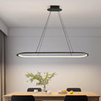 Modern Ceiling Chandelier Light, Acrylic Anti Flicker Pendant Lamp with Remote Control Dimmable 3 Color Mode & Brightness (Warm Cool Neutral Light) for Kitchen Bar Walnut - Grand Goldman