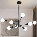 Modern Chandelier Ceiling Light Fixture Sputnik Chandeliers Gold and Black Farmhouse Chandelier Over Table 12-Light Height Adjustable Chandeliers for Dining Room, Living Room,Kitchen Island - Grand Goldman