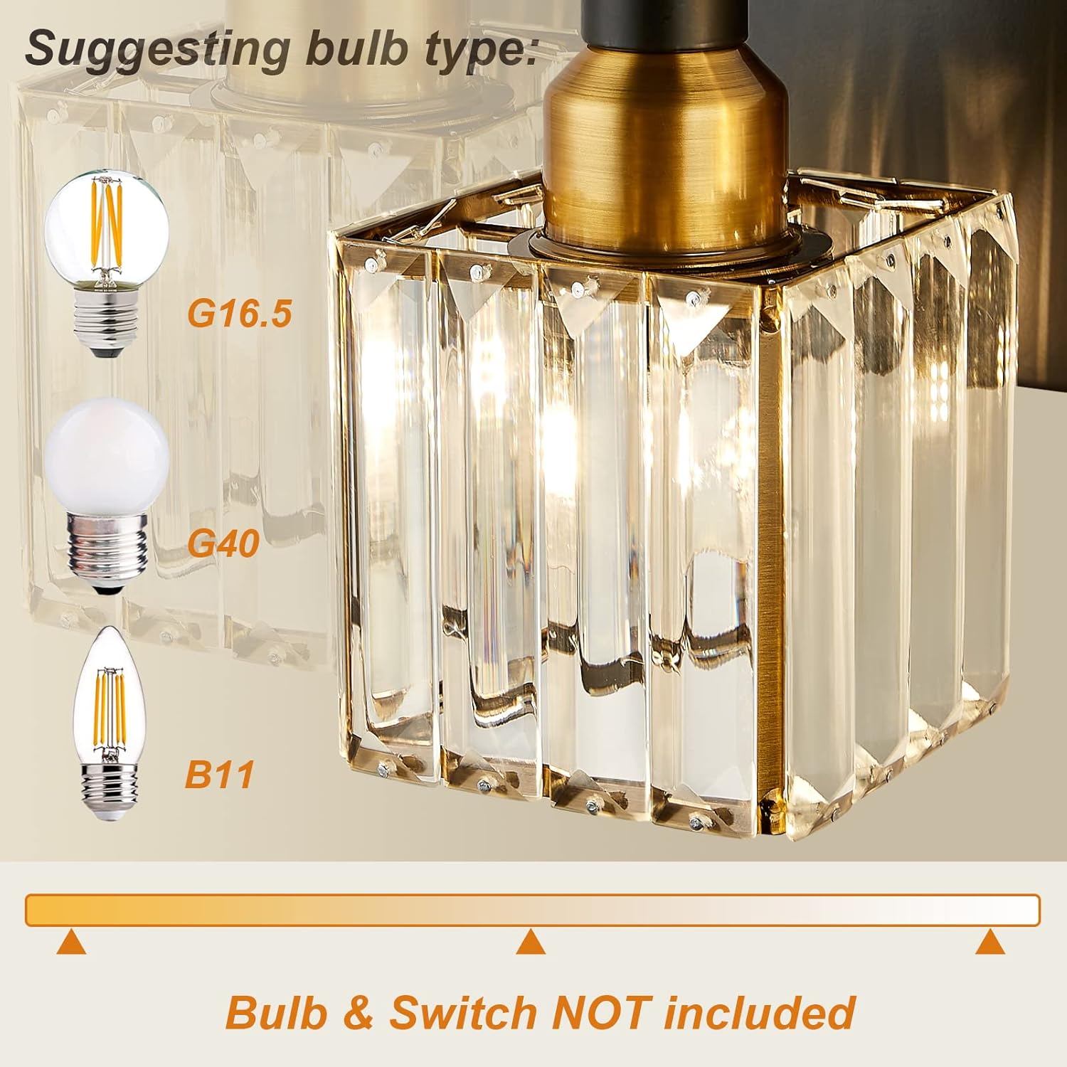 Modern Crystal Bathroom Vanity Light 3-Light Brass Wall Light Fixtures Over Mirror Black and Gold Vanity Lighting for Bathroom Square Shade Brass Wall Sconce - Grand Goldman