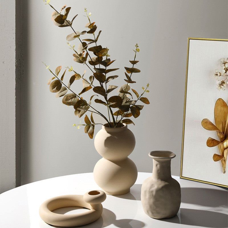 Modern Minimalist Ceramic Vase Flower Ornaments - Grand Goldman