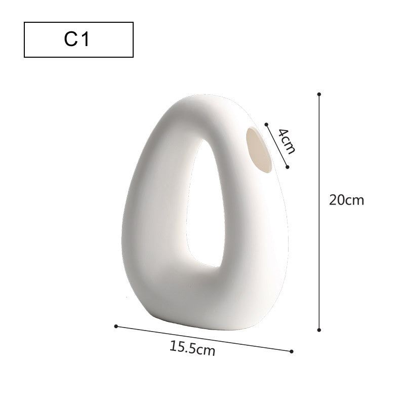 Modern Minimalist Ceramic Vase Flower Ornaments - Grand Goldman