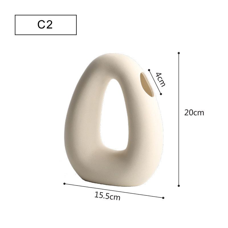 Modern Minimalist Ceramic Vase Flower Ornaments - Grand Goldman