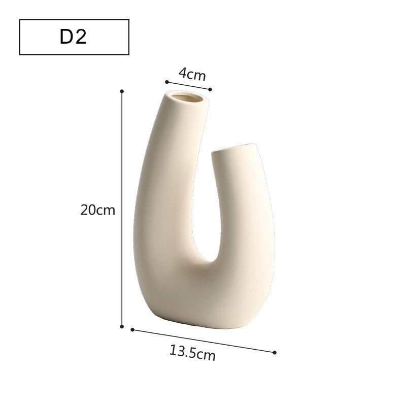 Modern Minimalist Ceramic Vase Flower Ornaments - Grand Goldman