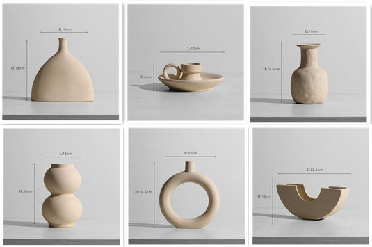 Modern Minimalist Ceramic Vase Flower Ornaments - Grand Goldman