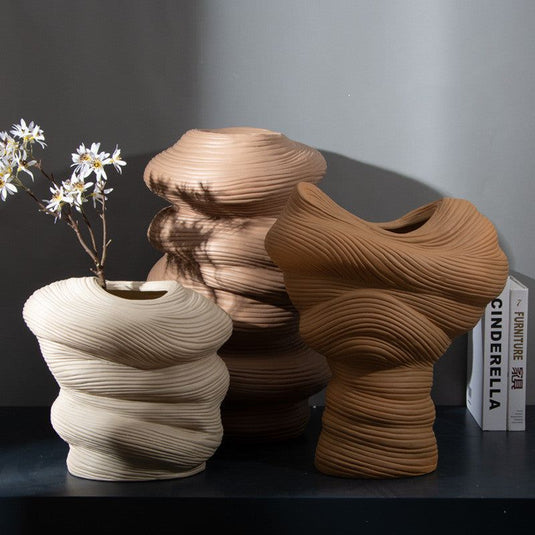 Modern Minimalist Ceramic Vases Floral Handicrafts - Grand Goldman