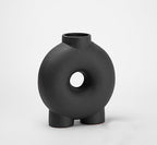 Modern New Chinese Style Black Retro Round Ceramic Vase Decoration - Grand Goldman