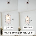 Modern Pendant Light with Frosted Glass, Brushed Nickel Hanging Kitchen Lights, Cylindrical Pendant Lights Kitchen Island, Kitchen Pendant Lighting Over Island, Foyer, Dining Room, Entryway - Grand Goldman