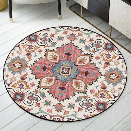 Modern Simple Ethnic Style Round Printed Carpet - Grand Goldman
