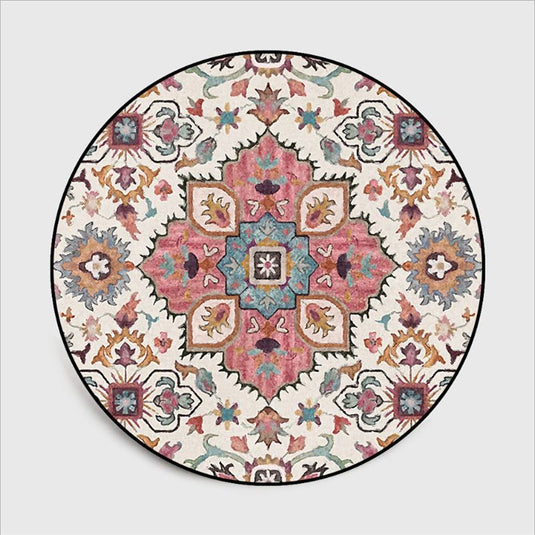 Modern Simple Ethnic Style Round Printed Carpet - Grand Goldman