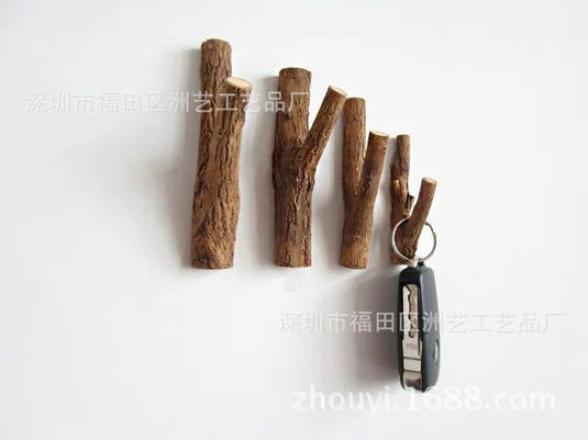 Modern Simple Imitation Log Branch Hook Tree Branch Home Decoration Creative Stereo Resin Refrigerator Magnet Magnetic Stickers - Grand Goldman