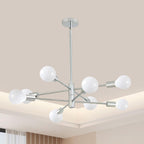 Modern Sputnik Chandelier, 6-Light Ceiling Light Fixture, Bedroom Light Fixture, Sputnik Lights Fixture for Living Room, Dining Room, Kitchen, Office, Foyer, Hallway (Brushed Nickel) - E26 Base - Grand Goldman