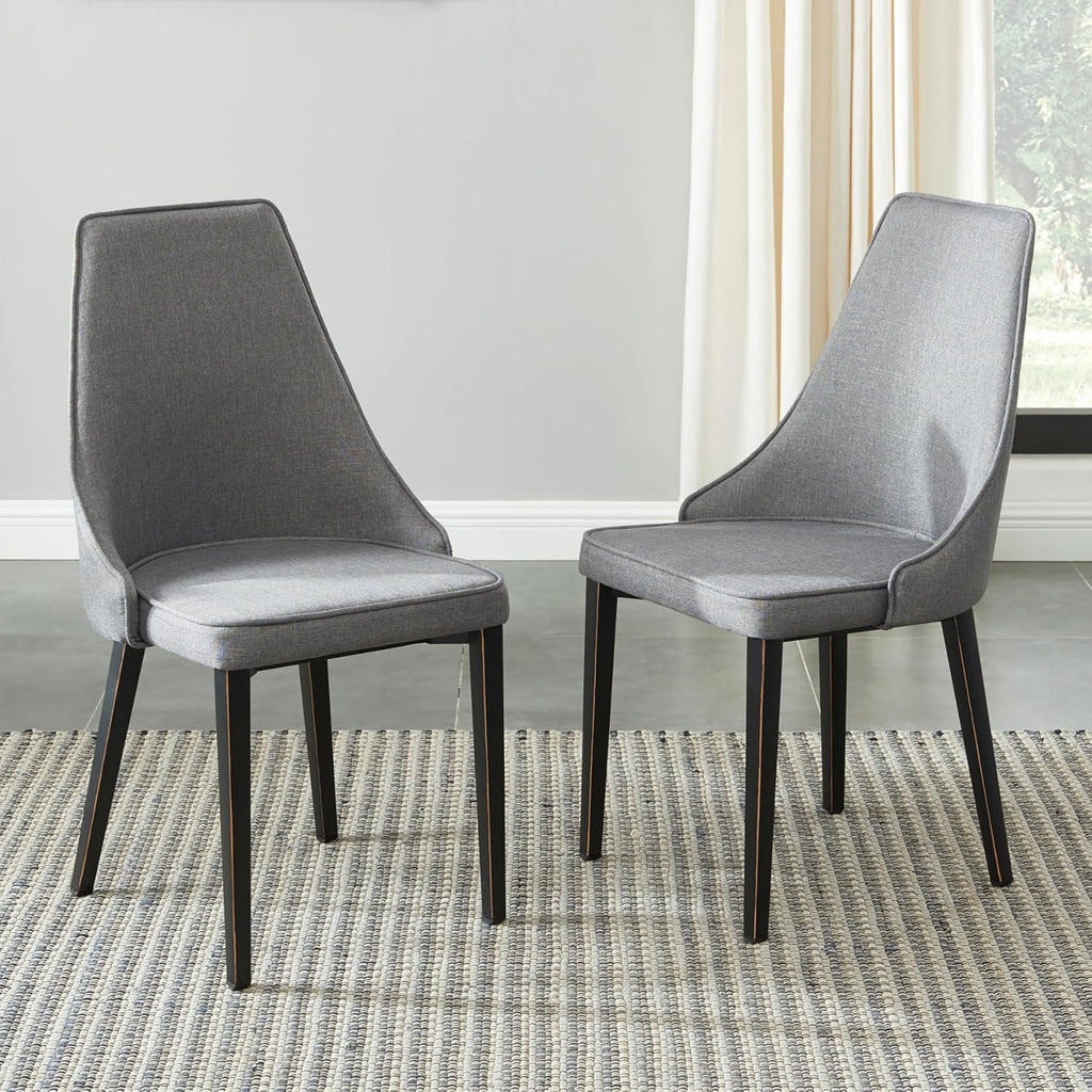 Modern Style Dining Table with Tempered Glass Top and Metal Tubular Legs, 58.5”Lx29”Wx30”H, Black - Grand Goldman