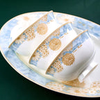 Modern luxury bowls and plates Jingdezhen ceramic tableware, gilt-edged bowls and plates set, household - Grand Goldman