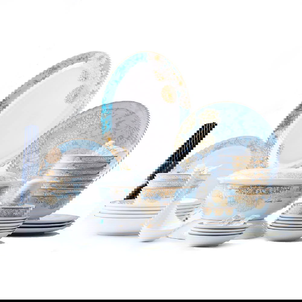 Modern luxury bowls and plates Jingdezhen ceramic tableware, gilt-edged bowls and plates set, household - Grand Goldman