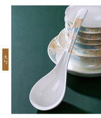 Modern luxury bowls and plates Jingdezhen ceramic tableware, gilt-edged bowls and plates set, household - Grand Goldman