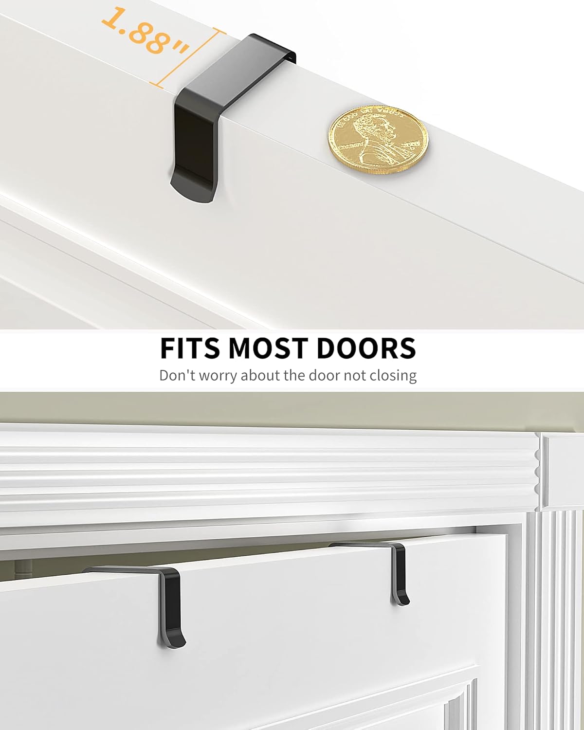 Moforoco 6 Tier Over the Door Food Storage Cabinet Organizer Black Hanging Kitchen Basket Organizer Wall Mounted Spice Rack Rear Cabinet Door Spice Rack Bathroom Home Bedroom Organizer (Black, 6-Tier) - Grand Goldman