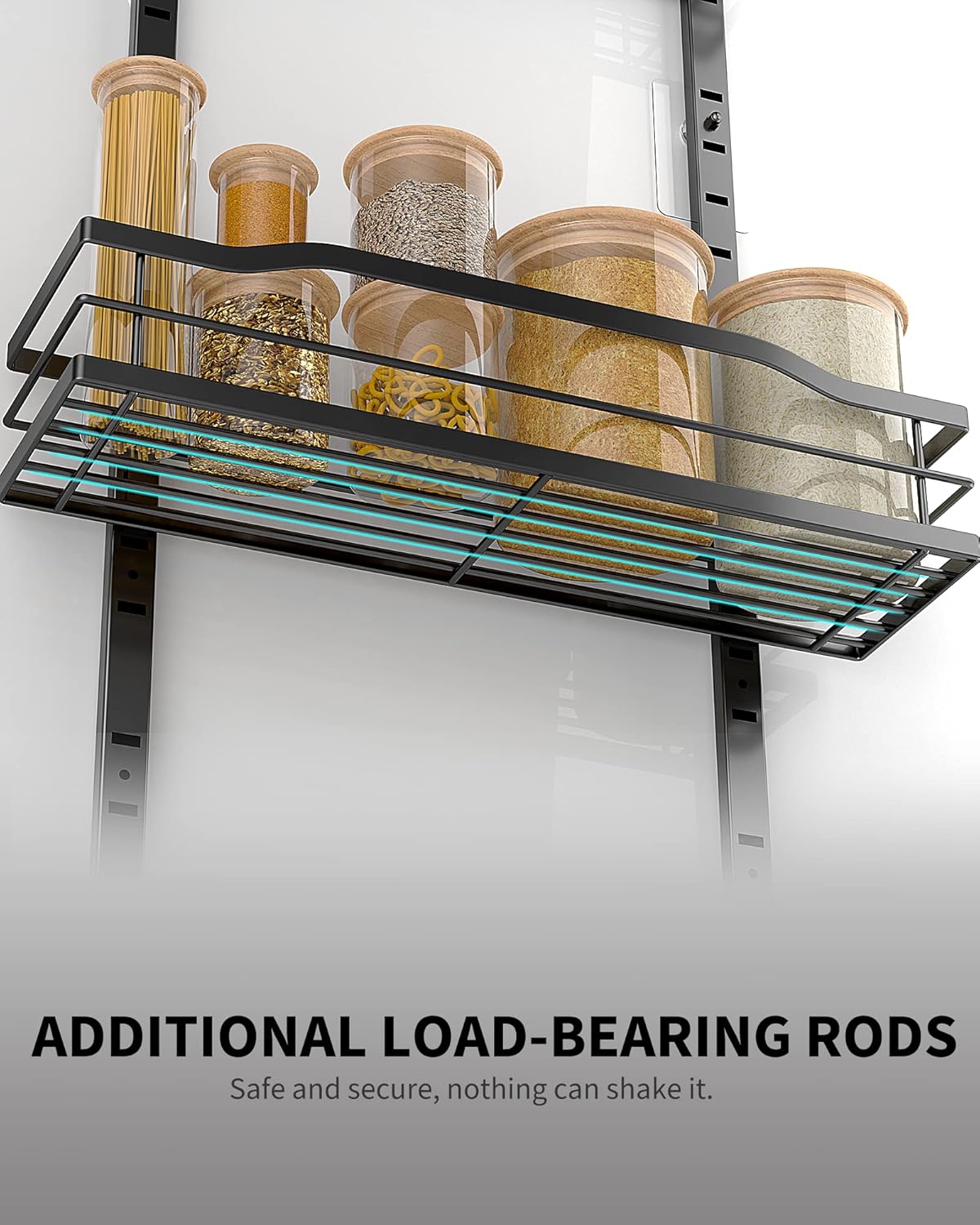 Moforoco 9-Tier Over The Door Pantry Organizer, Pantry Organization and Storage, Black Hanging Basket Wall Spice Rack Seasoning Shelves, Home & Kitchen Bedroom Bathroom House Essentials - Grand Goldman