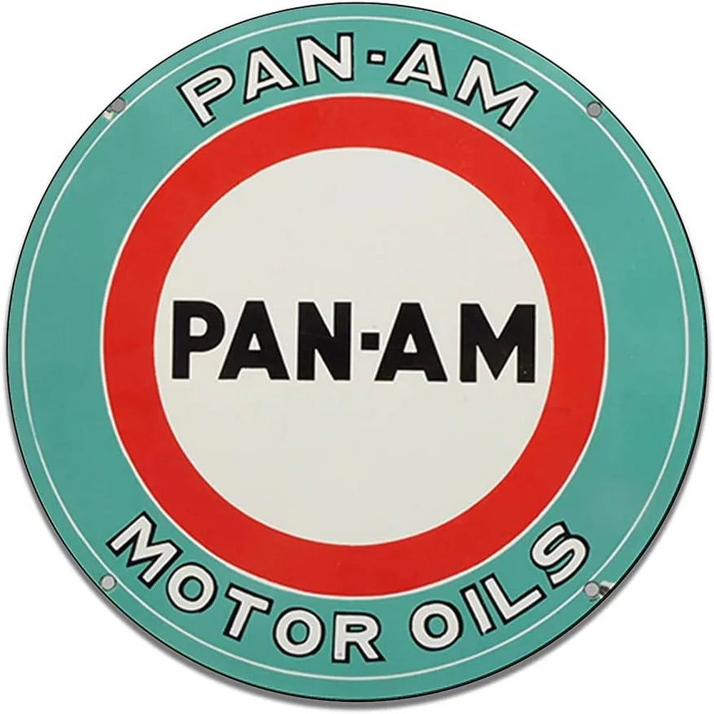 Mohawk Gulf Pennzoil Husky Motor Oil Gasonline Round Metal Tin Signs Garage Gas Oil Station Bar Cafe Man Cave Retro Wall Decor - Grand Goldman