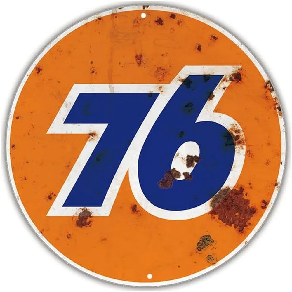 Mohawk Gulf Pennzoil Husky Motor Oil Gasonline Round Metal Tin Signs Garage Gas Oil Station Bar Cafe Man Cave Retro Wall Decor - Grand Goldman