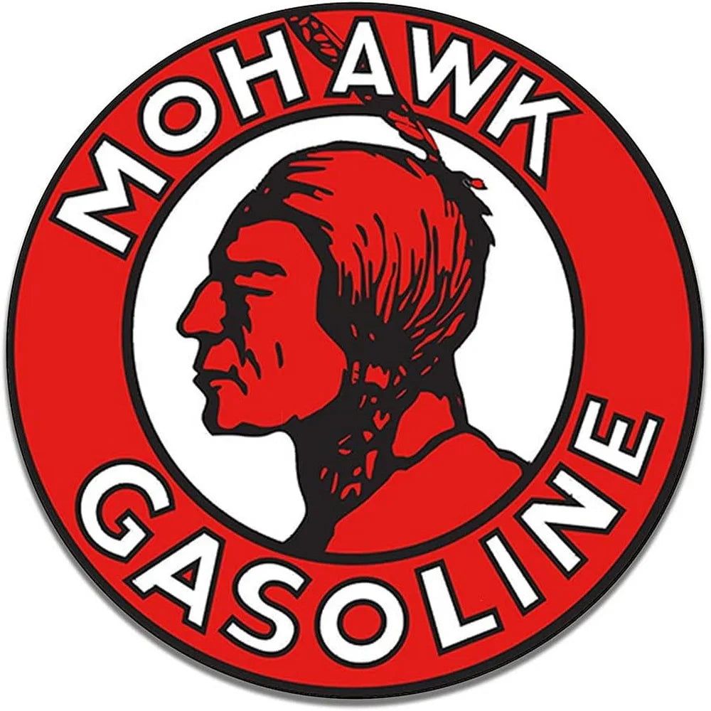 Mohawk Gulf Pennzoil Husky Motor Oil Gasonline Round Metal Tin Signs Garage Gas Oil Station Bar Cafe Man Cave Retro Wall Decor - Grand Goldman