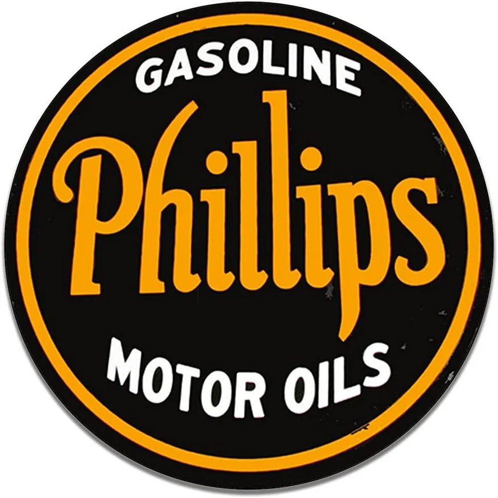 Mohawk Gulf Pennzoil Husky Motor Oil Gasonline Round Metal Tin Signs Garage Gas Oil Station Bar Cafe Man Cave Retro Wall Decor - Grand Goldman
