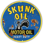 Mohawk Gulf Pennzoil Husky Motor Oil Gasonline Round Metal Tin Signs Garage Gas Oil Station Bar Cafe Man Cave Retro Wall Decor - Grand Goldman