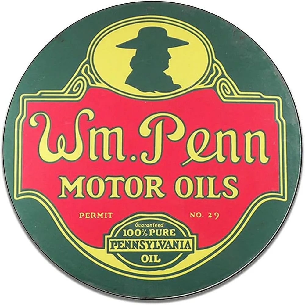 Mohawk Gulf Pennzoil Husky Motor Oil Gasonline Round Metal Tin Signs Garage Gas Oil Station Bar Cafe Man Cave Retro Wall Decor - Grand Goldman