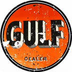Mohawk Gulf Pennzoil Husky Motor Oil Gasonline Round Metal Tin Signs Garage Gas Oil Station Bar Cafe Man Cave Retro Wall Decor - Grand Goldman