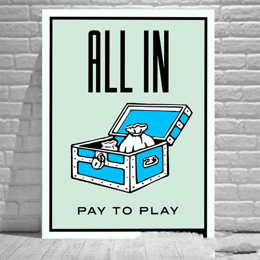 Monopoly Cases Style Graffiti Print Poster Oil Painting Wall Art Money Game - Grand Goldman