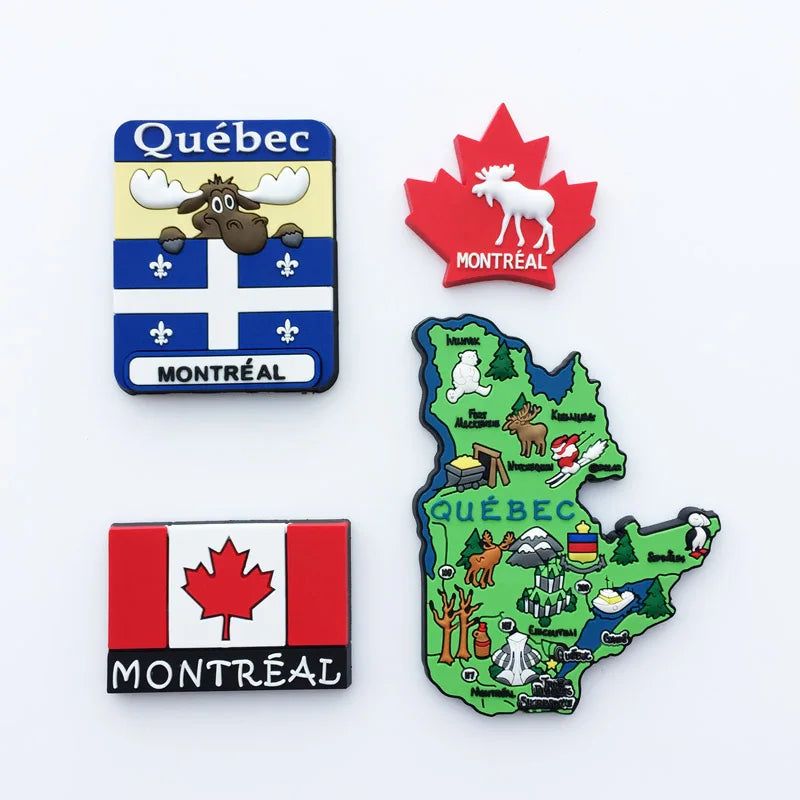 Montreal Quebec Canada fridge sticker Local Culture Tourism Memorial Decorative Crafts Magnetic PVC Plastic Refrigerator Magnets - Grand Goldman