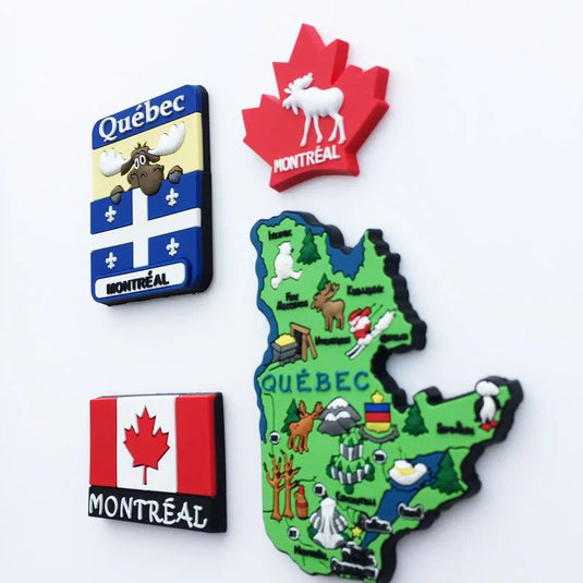 Montreal Quebec Canada fridge sticker Local Culture Tourism Memorial Decorative Crafts Magnetic PVC Plastic Refrigerator Magnets - Grand Goldman