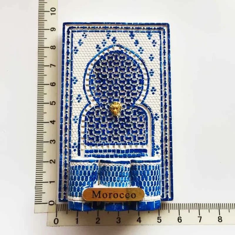 Morocco Magnetic Refrigerator Stickers Morocco Style Wall Basin Travel In Africa Painted Basin Decorative Arts and Crafts gifts - Grand Goldman